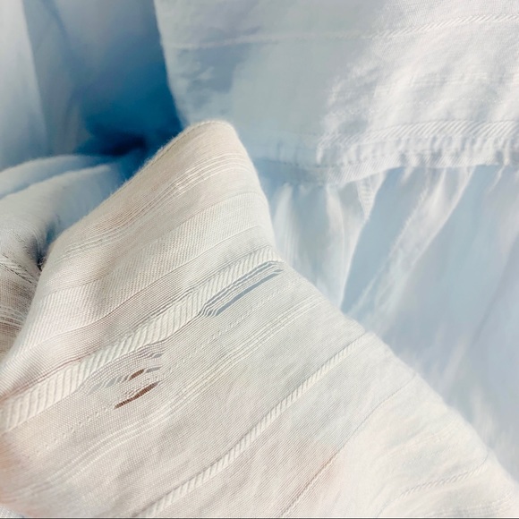 VINCE Drapey Stripe Pullover in Powder Blue - Picture 12 of 15